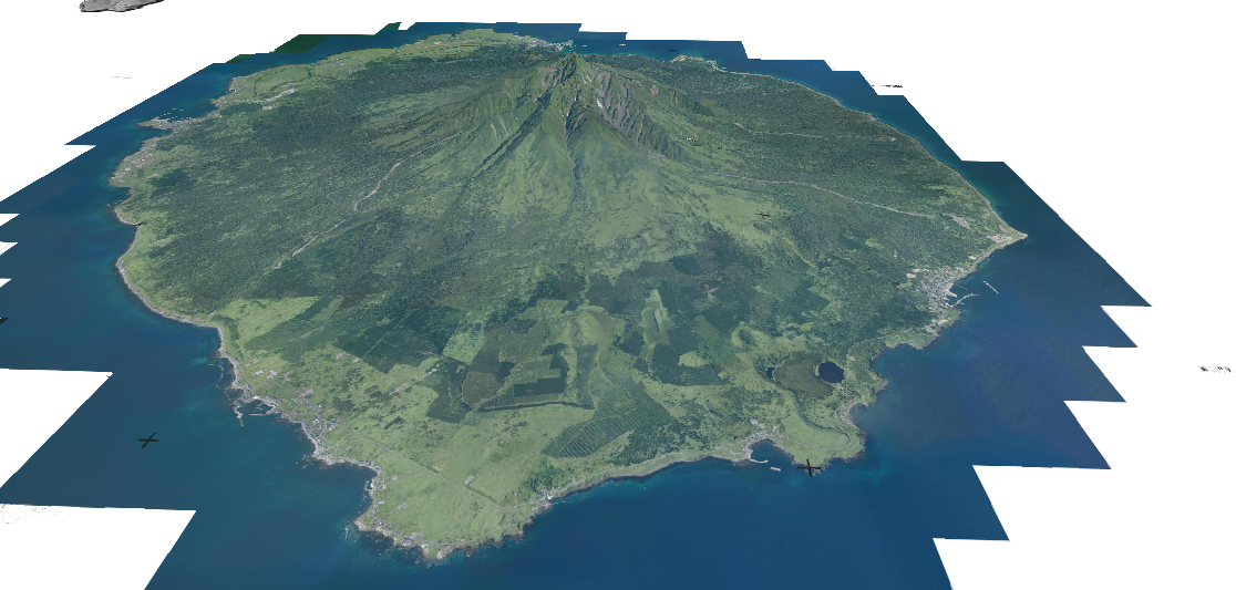 利尻火山の3D画像