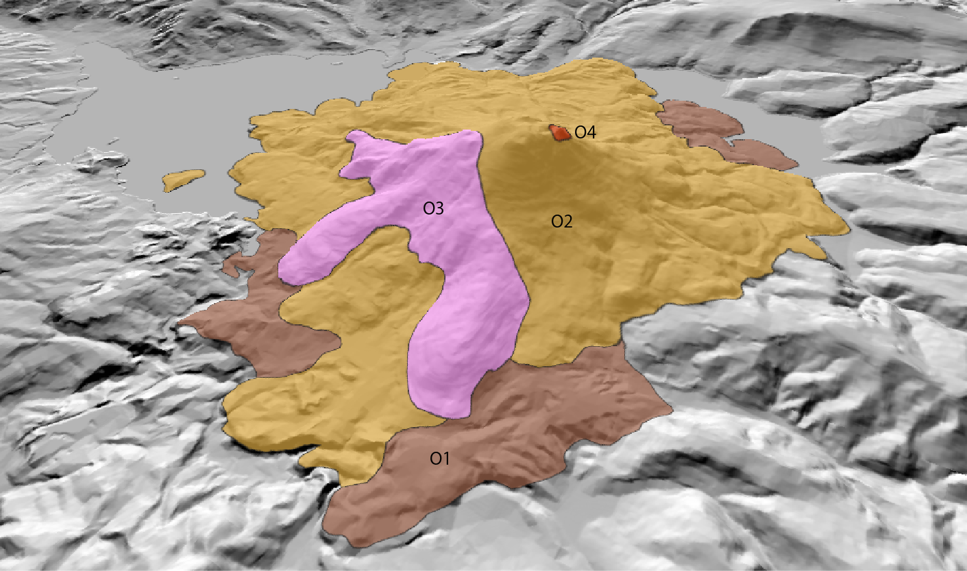雄阿寒岳の3D地質図