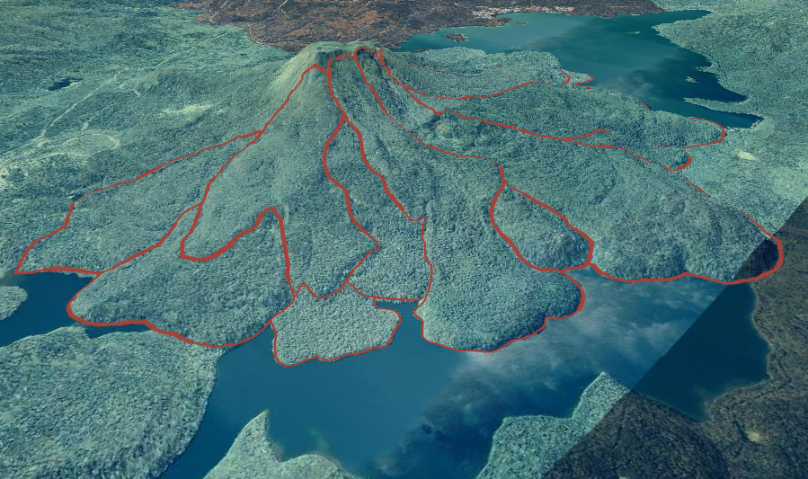 雄阿寒岳の3D画像