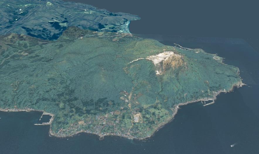 恵山の3D画像