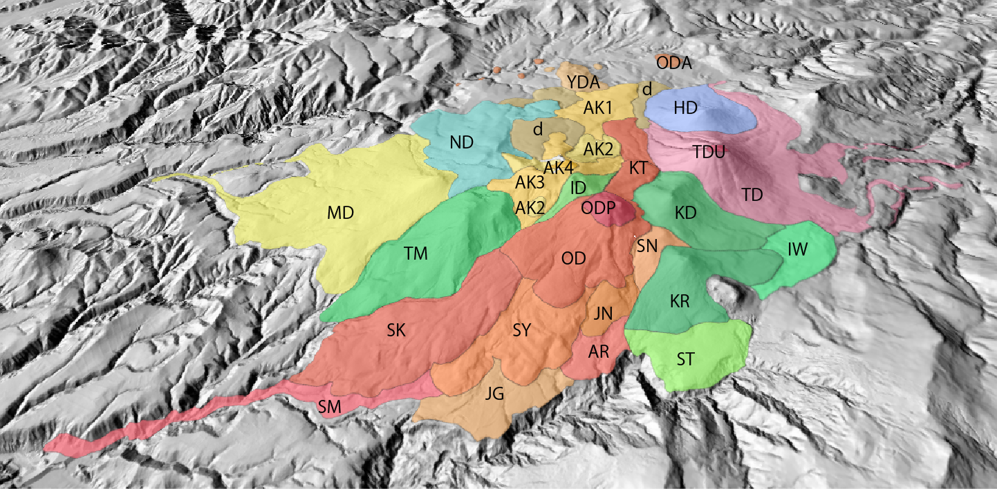 八甲田山の3D地質図