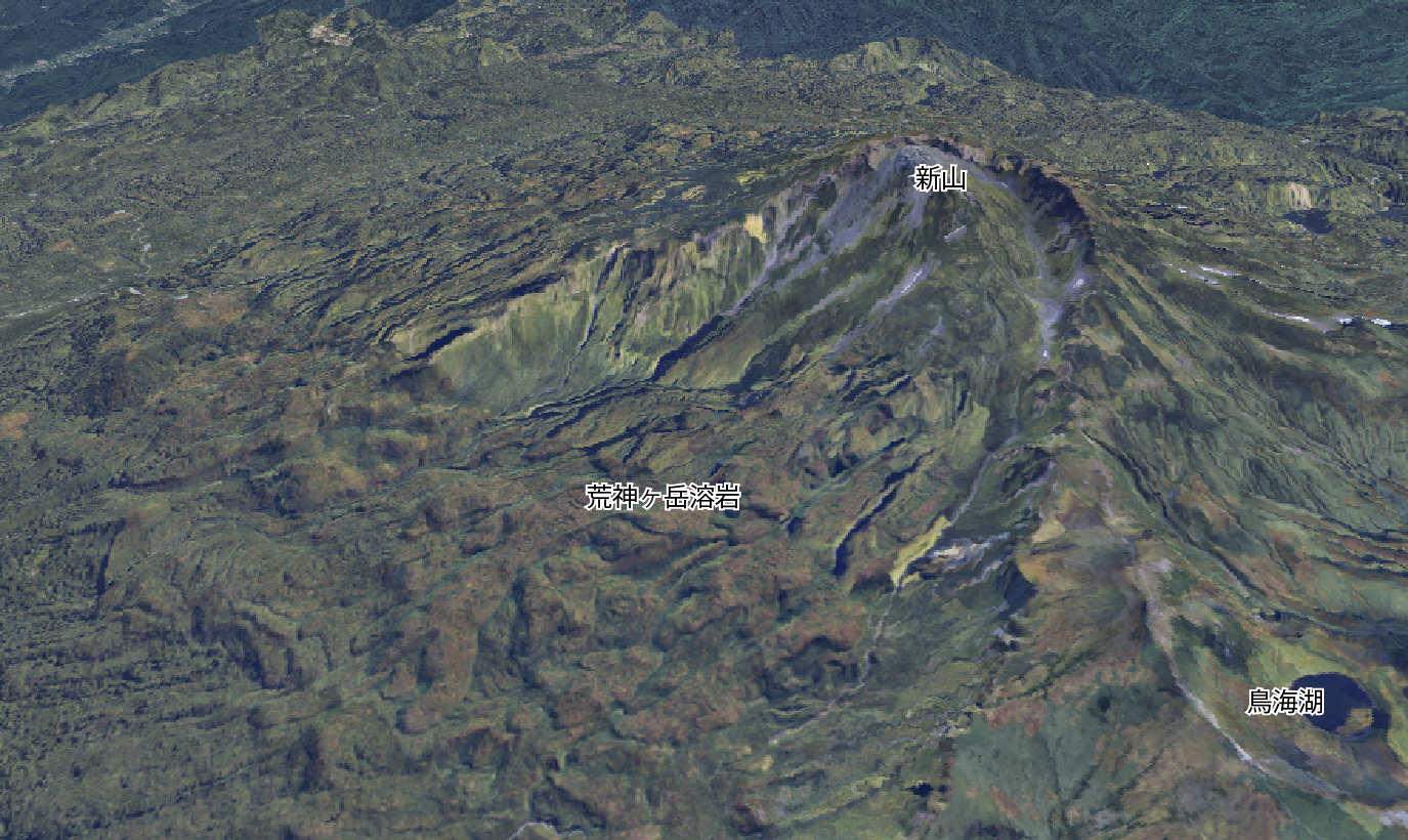 鳥海山の3D画像