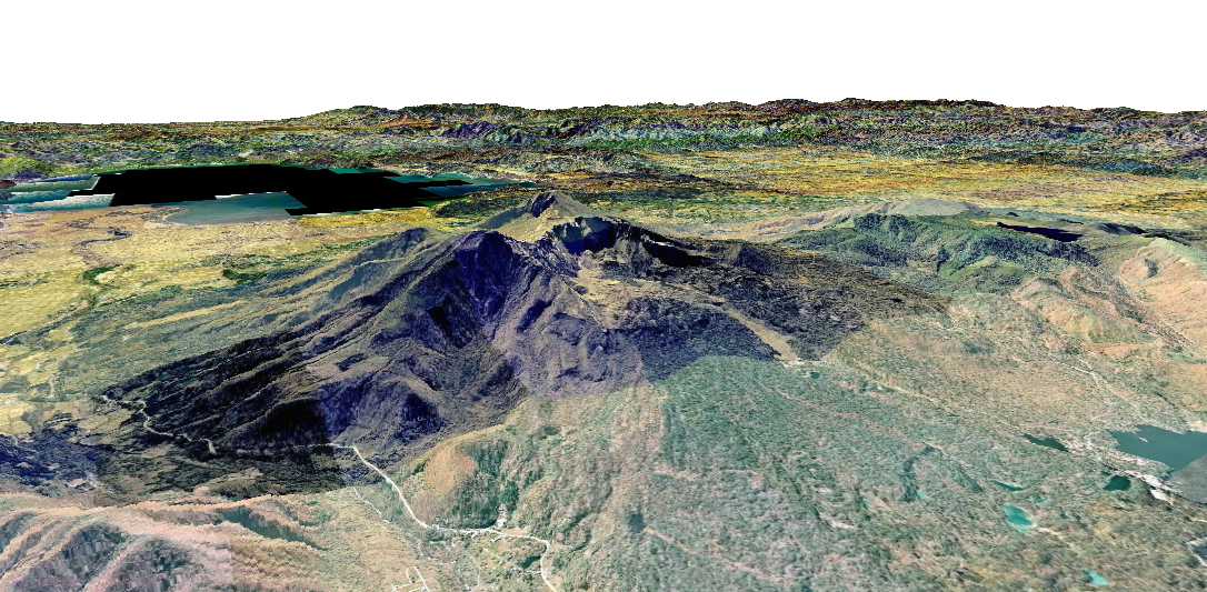 磐梯山の3D画像