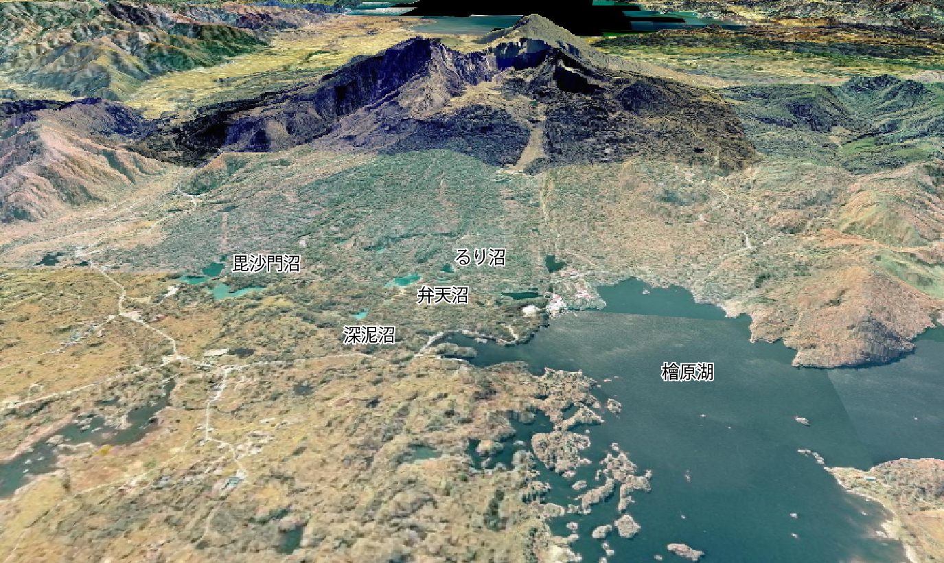 磐梯山の3D画像