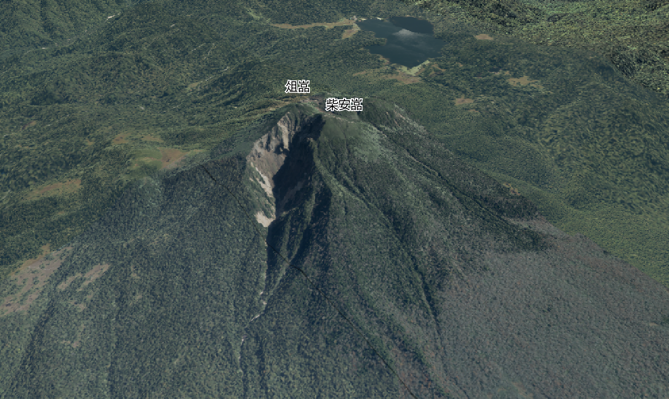 燧ヶ岳の3D画像