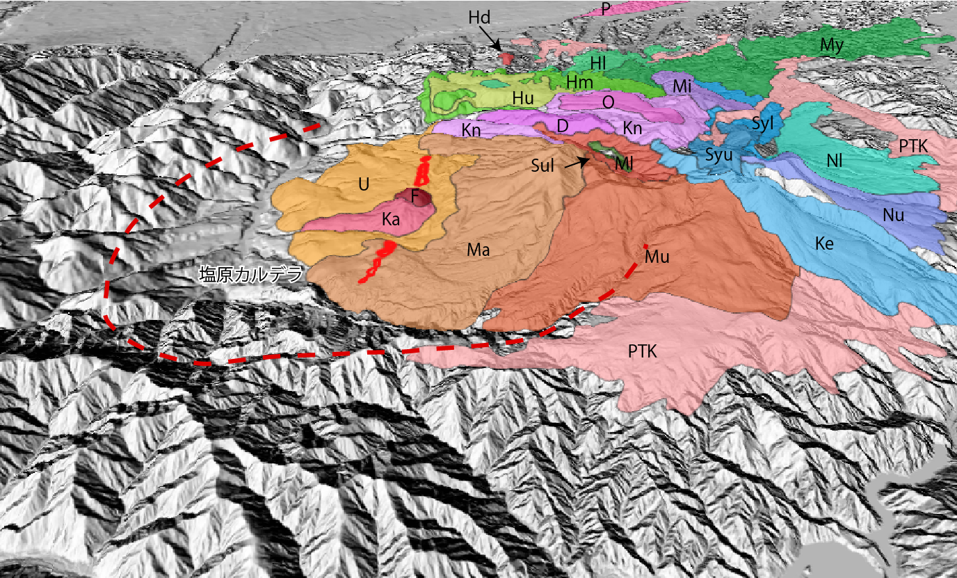 高原山の3D地質図