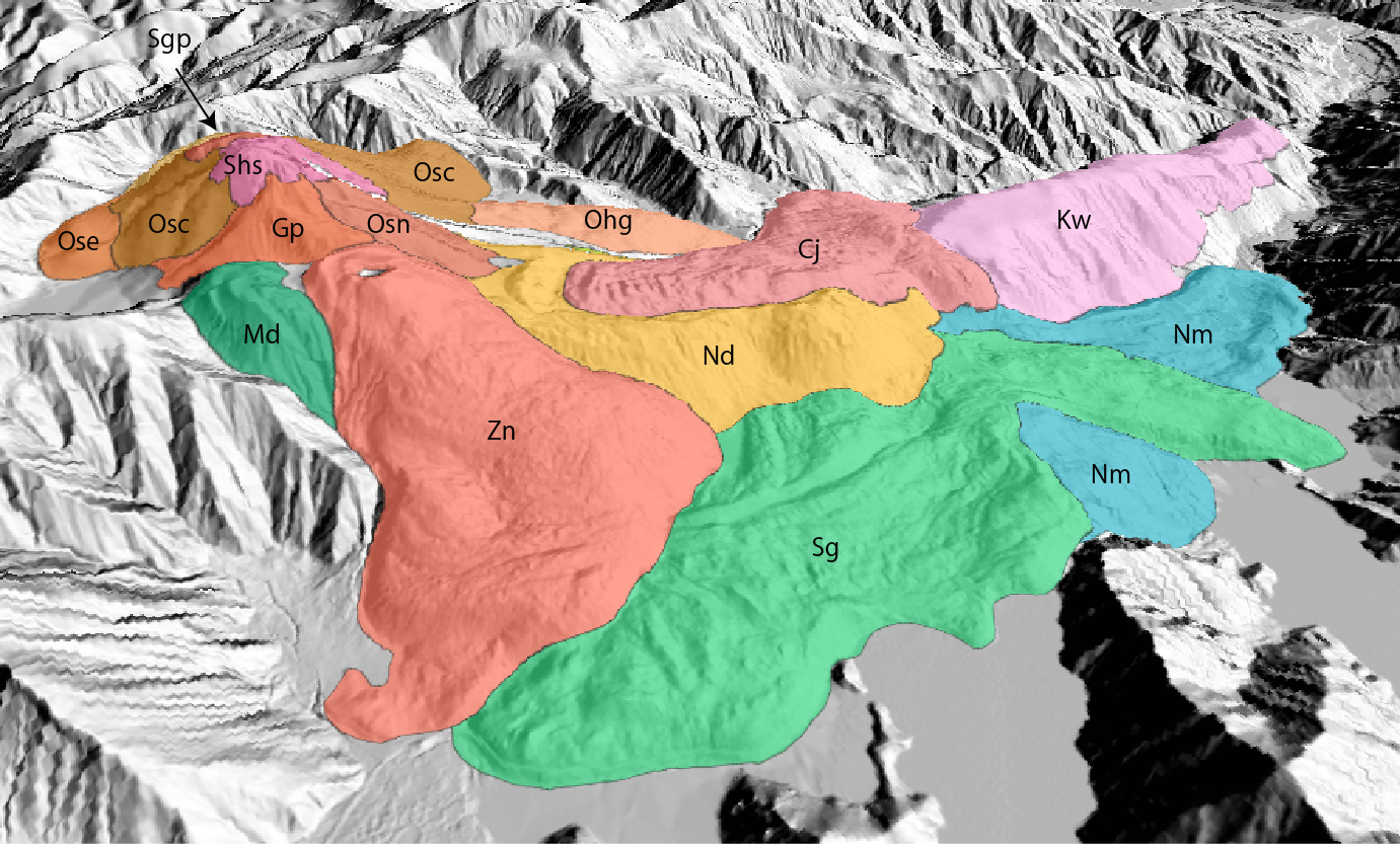日光白根山の3D地質図