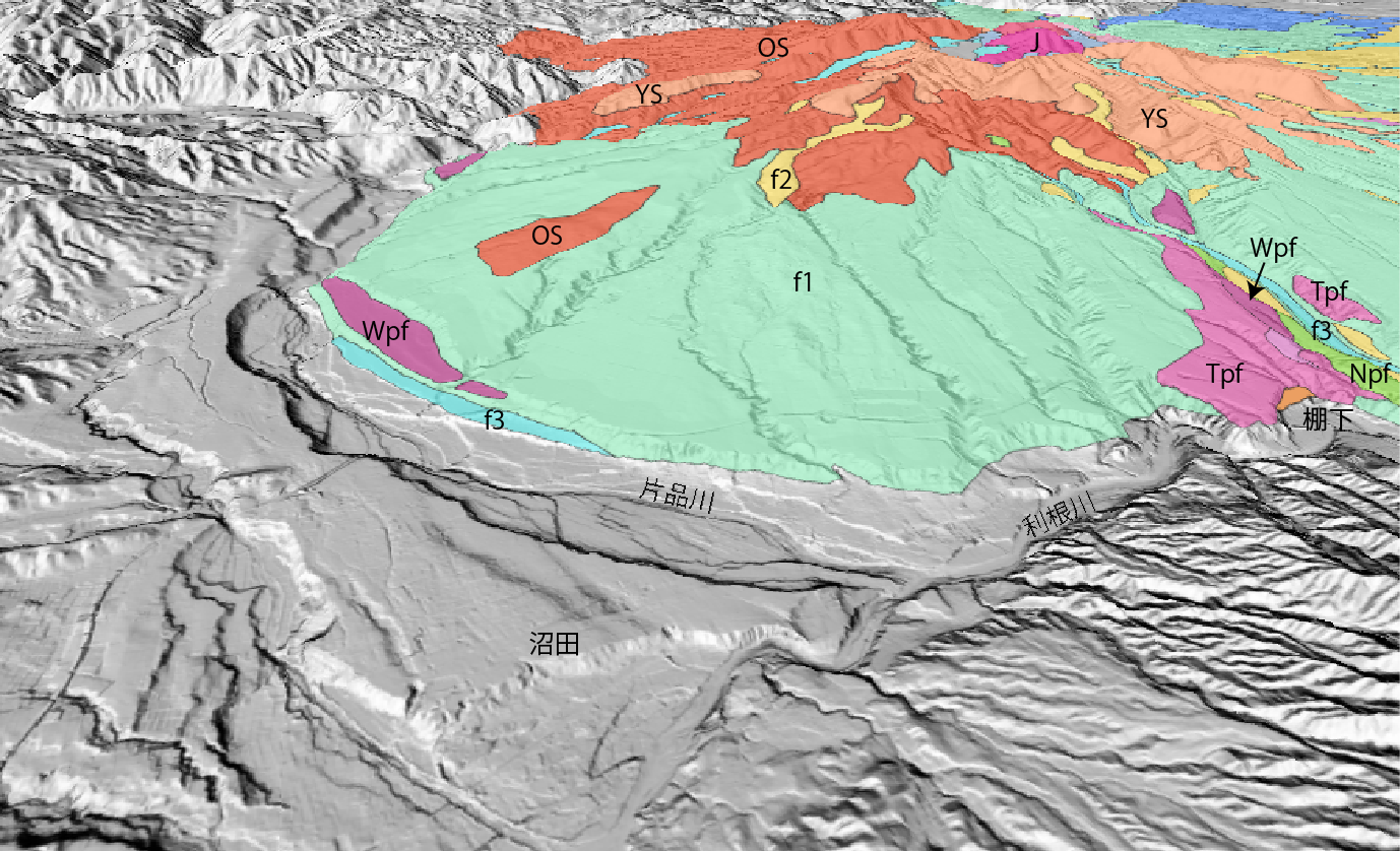 赤城山の3D地質図