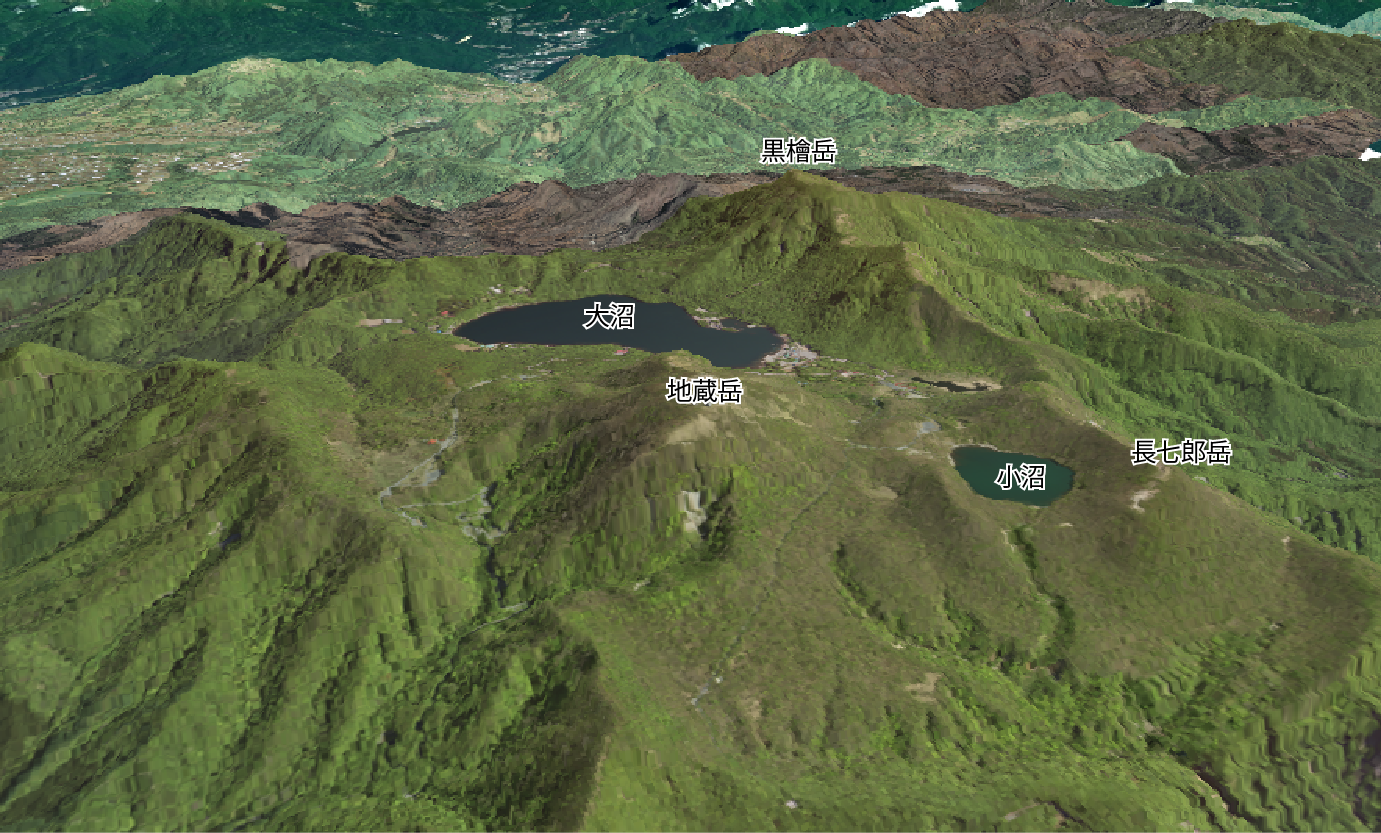 赤城山の3D画像