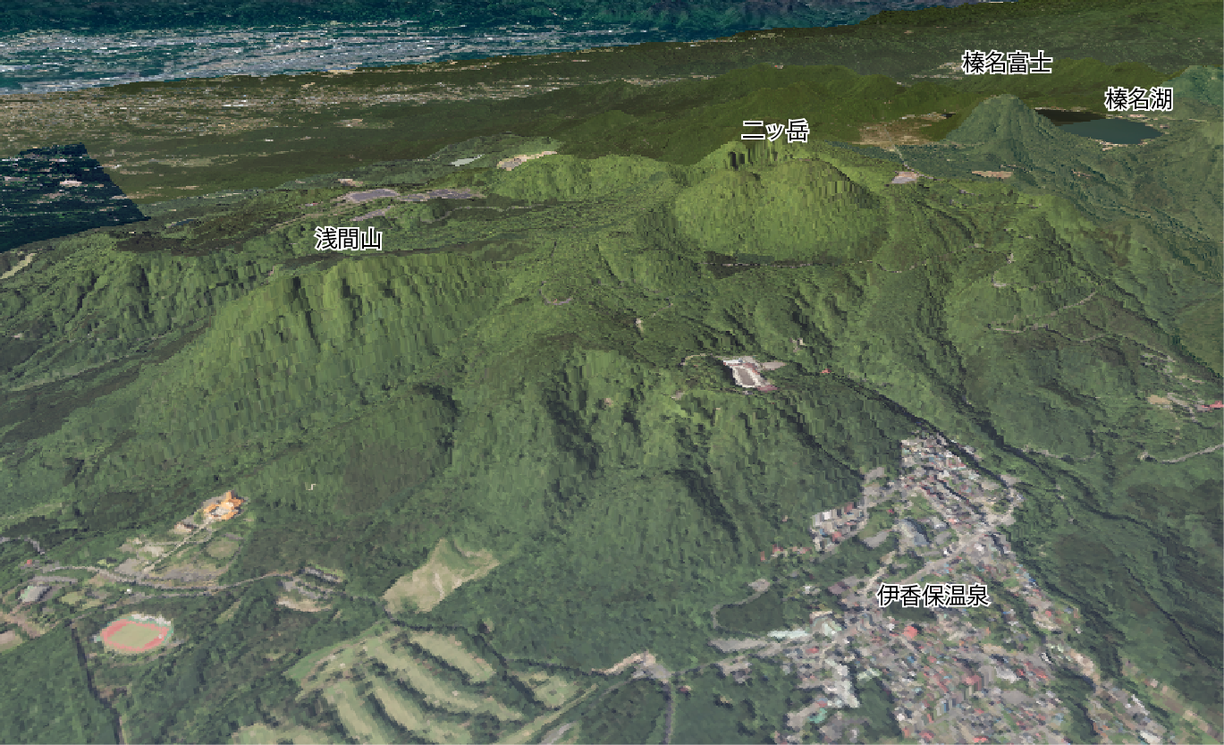 榛名山の3D画像