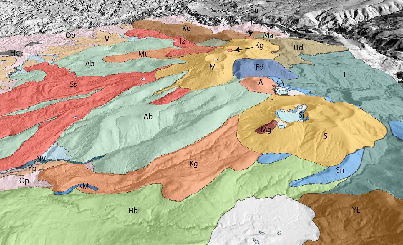 草津白根山の3D地質図