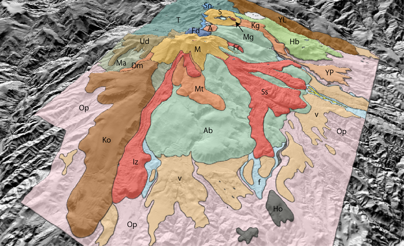 草津白根山の3D地質図