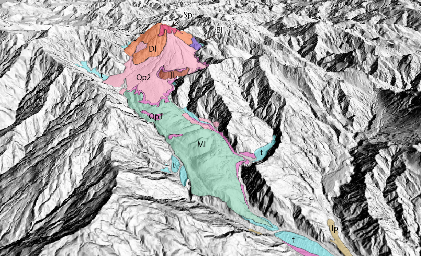 新潟焼山の3D地質図