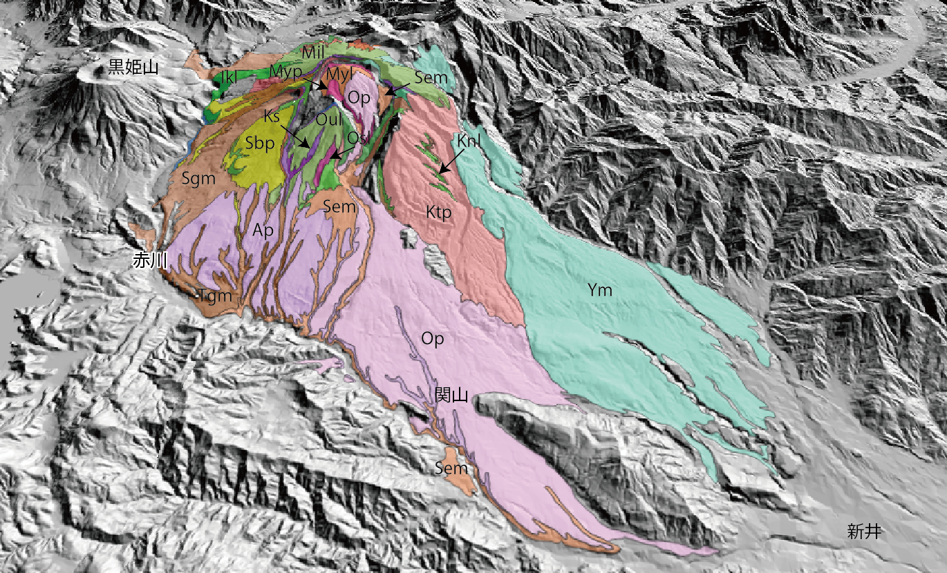 妙高山の3D地質図