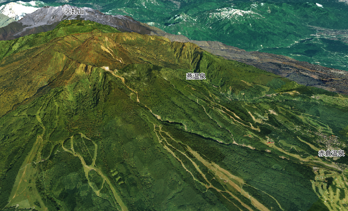 妙高山の3D画像