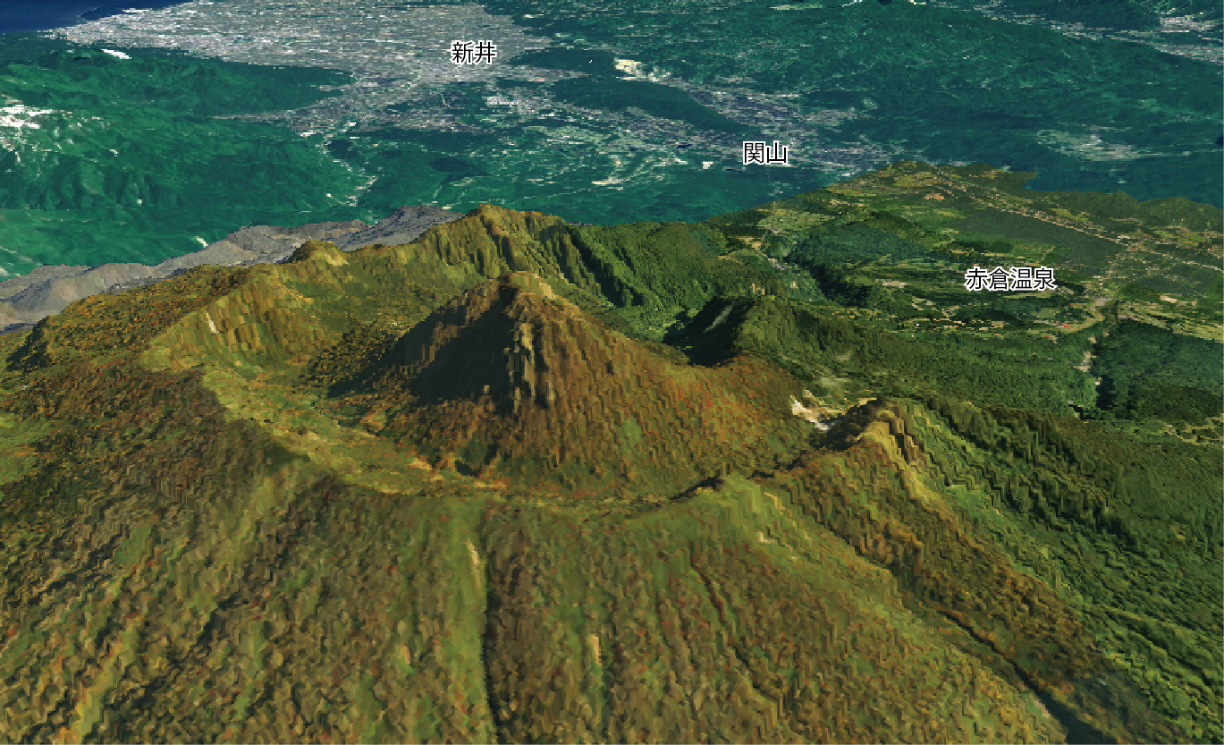 妙高山の3D画像