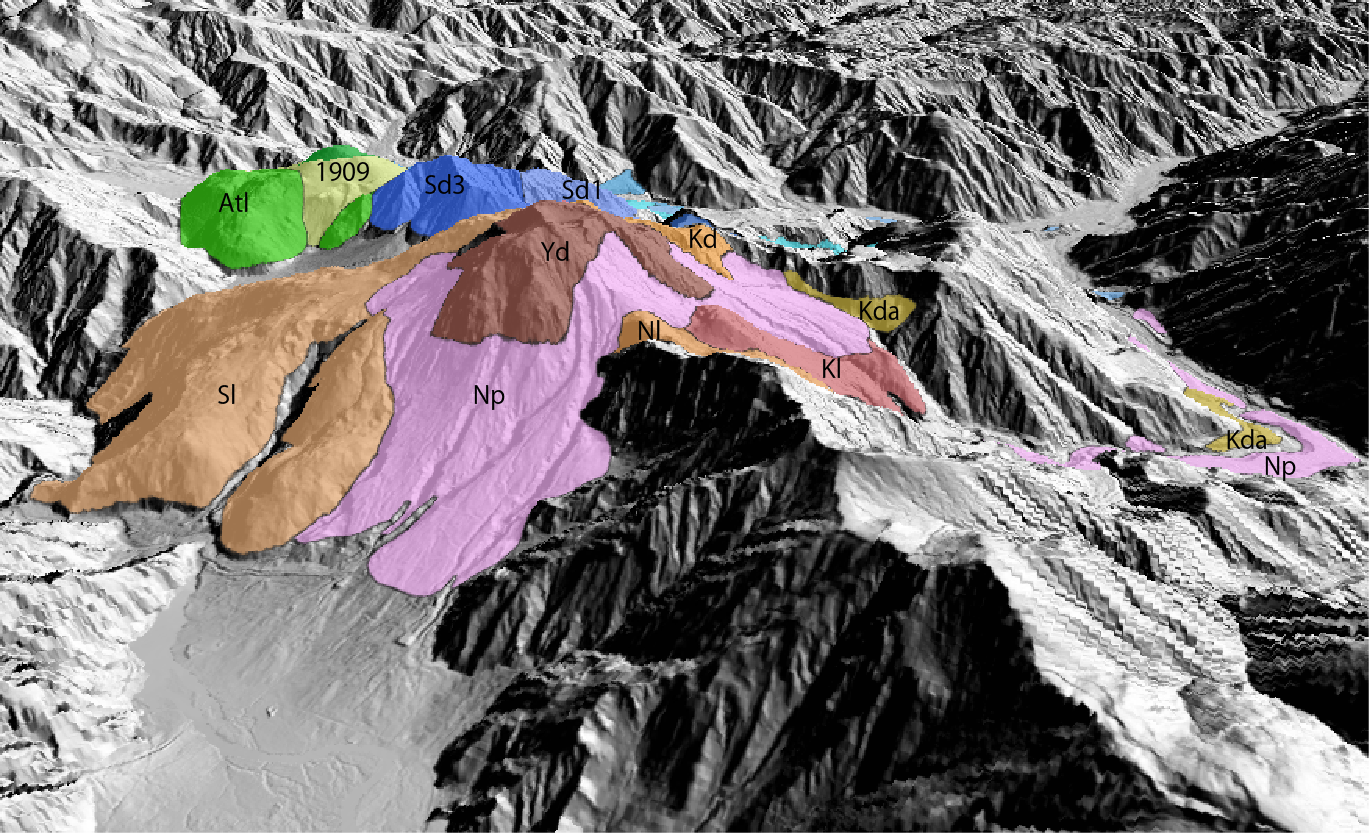 焼岳の3D地質図