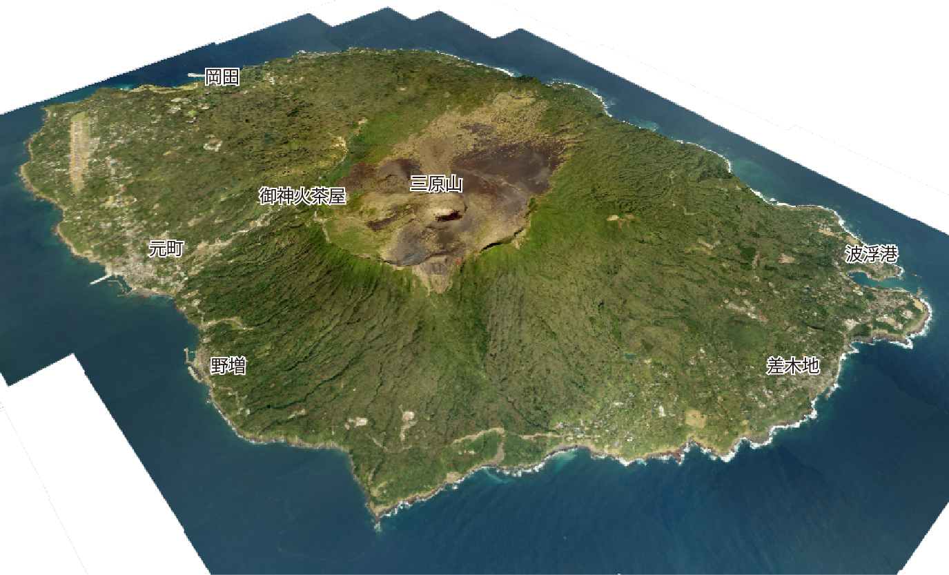 伊豆大島の3D画像