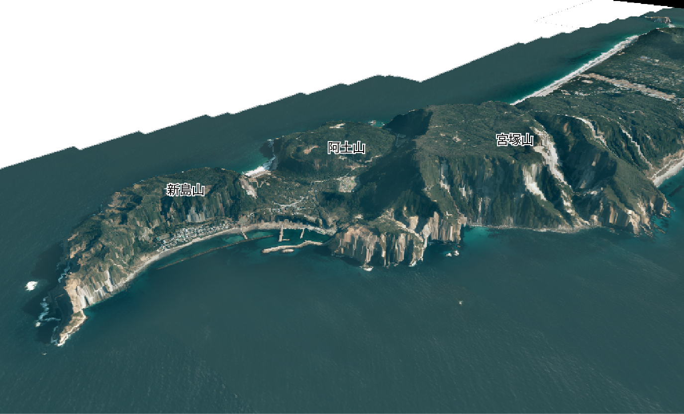 新島の3D画像
