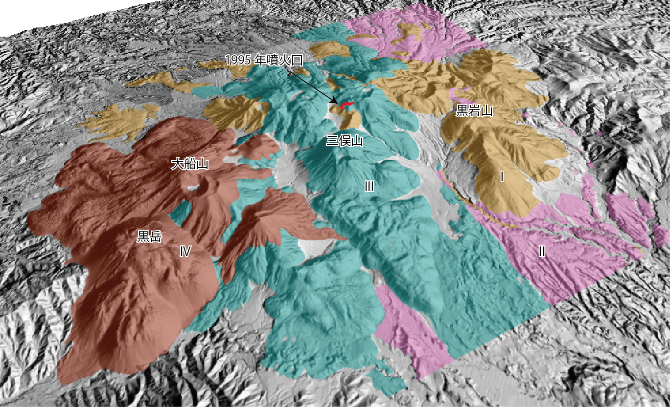 九重山の3D地質図