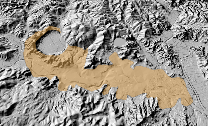米丸・住吉池の3D地質図