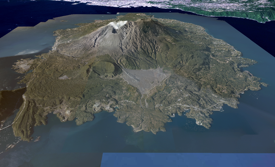 桜島の3D画像